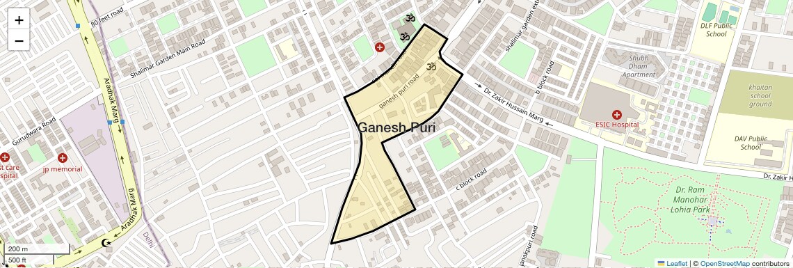 Location Map of Ganesh Puri, Ghaziabad