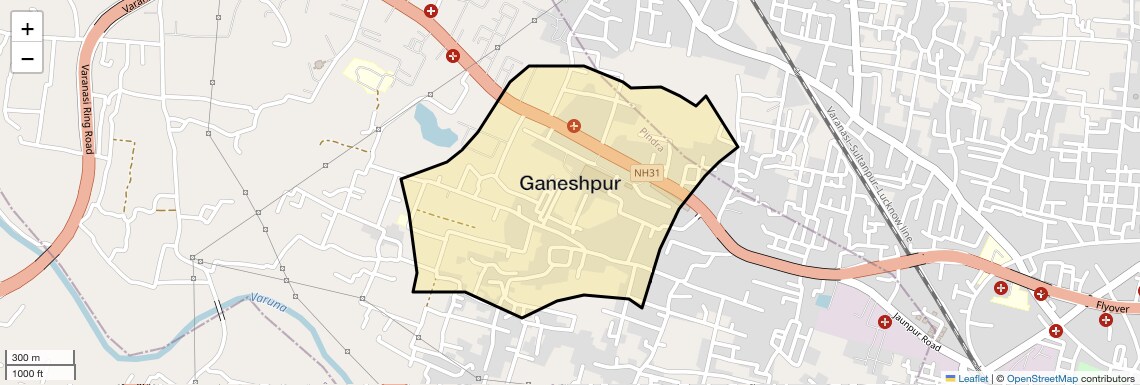 Location Map of Ganeshpur, Varanasi