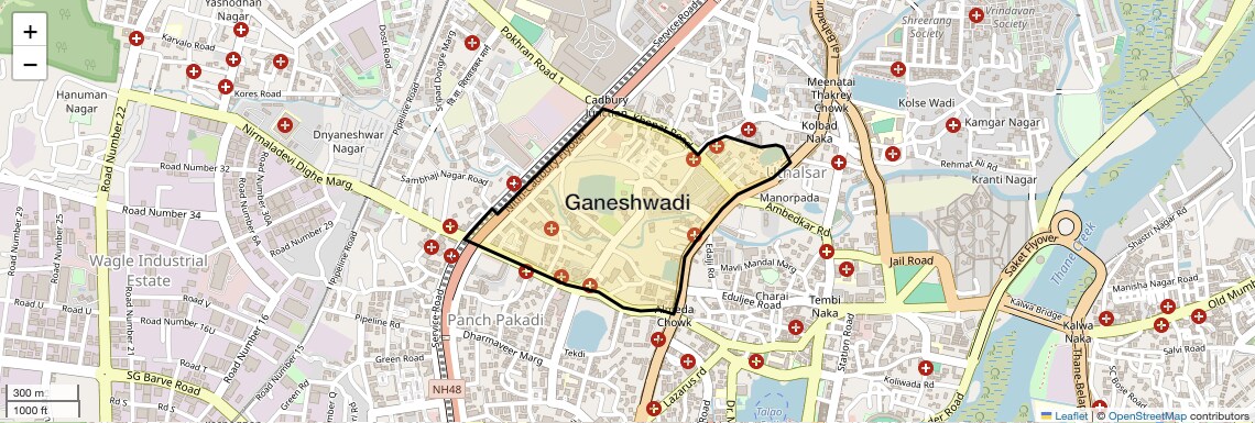 Location Map of Ganeshwadi, Thane