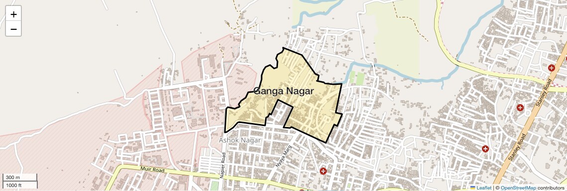 Location Map of Ganga Nagar, Allahabad