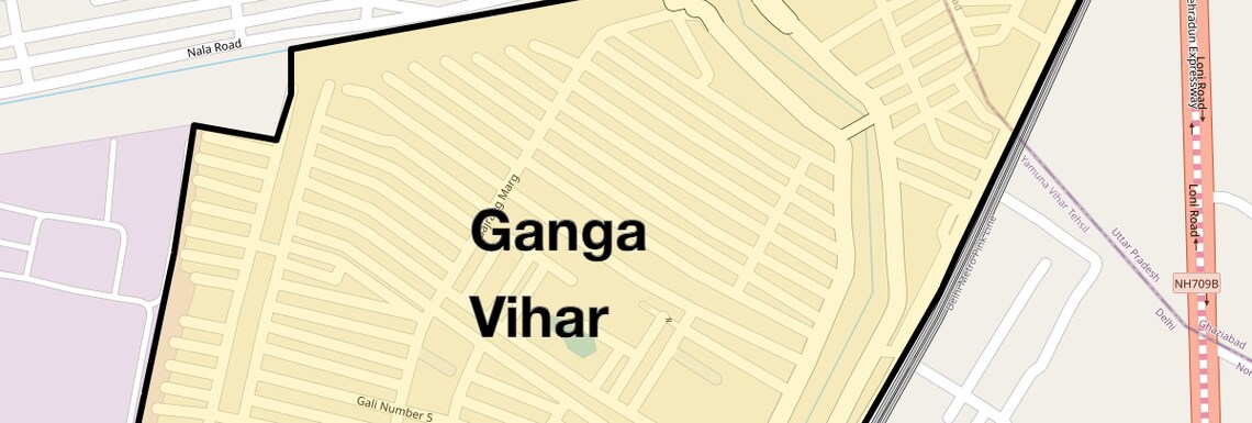 Location Map of Ganga Vihar, Delhi