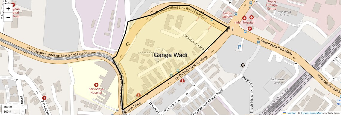 Location Map of Ganga Wadi, Mumbai