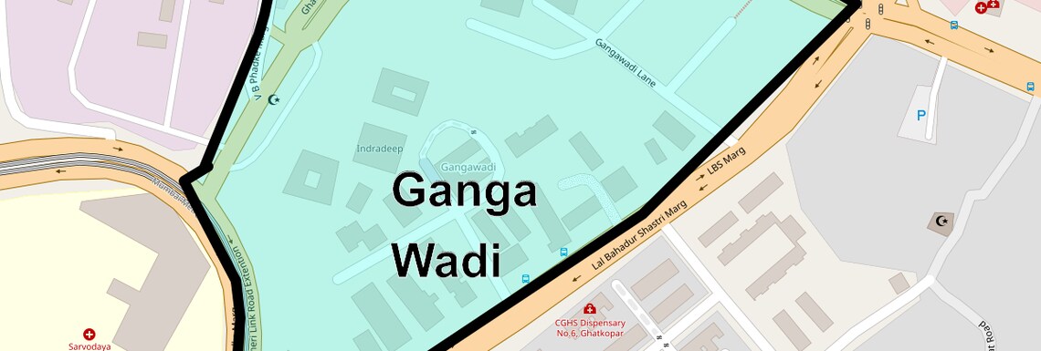 Location Map of Ganga Wadi, Mumbai