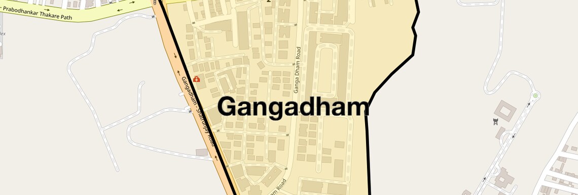 Location Map of Gangadham, Pune