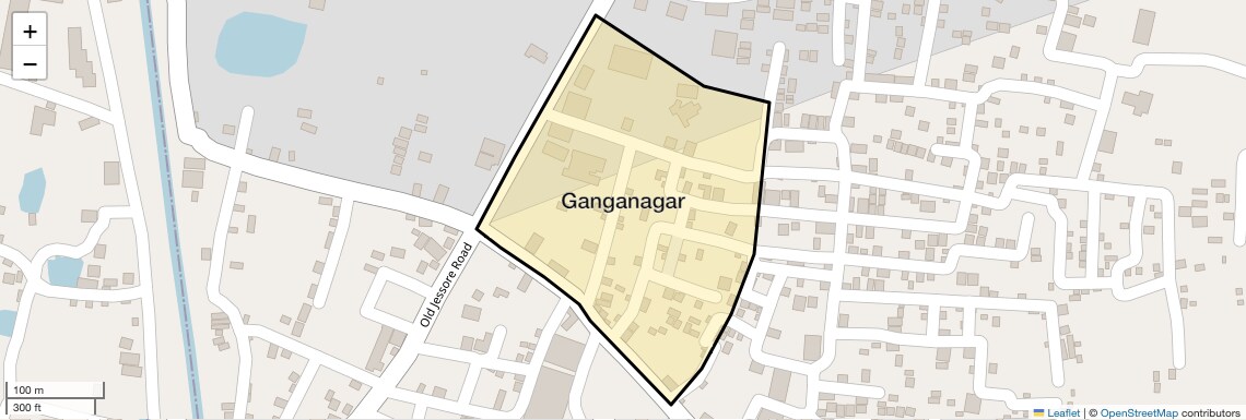 Location Map of Ganganagar, Kolkata