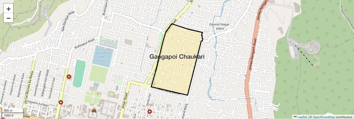 Location Map of Gangapoi Chaukari, Jaipur