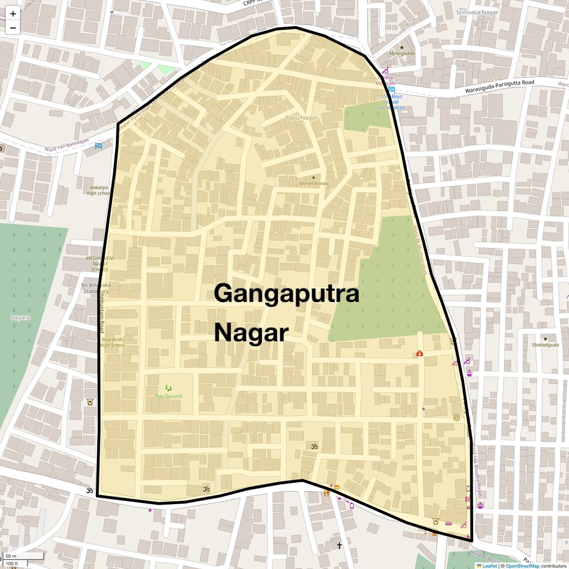 Location Map of Gangaputra Nagar, Hyderabad