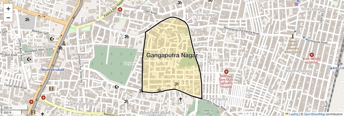 Location Map of Gangaputra Nagar, Hyderabad