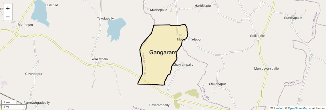 Location Map of Gangaram, Hyderabad
