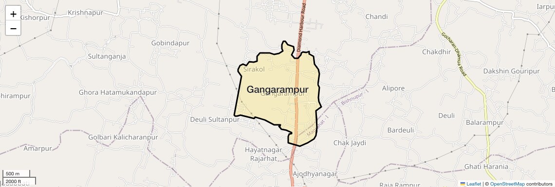 Location Map of Gangarampur, Kolkata
