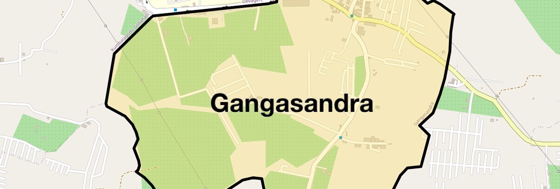 Location Map of Gangasandra, Bangalore