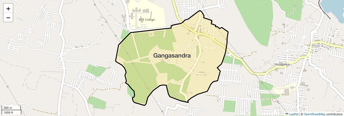 Location Map of Gangasandra, Bangalore