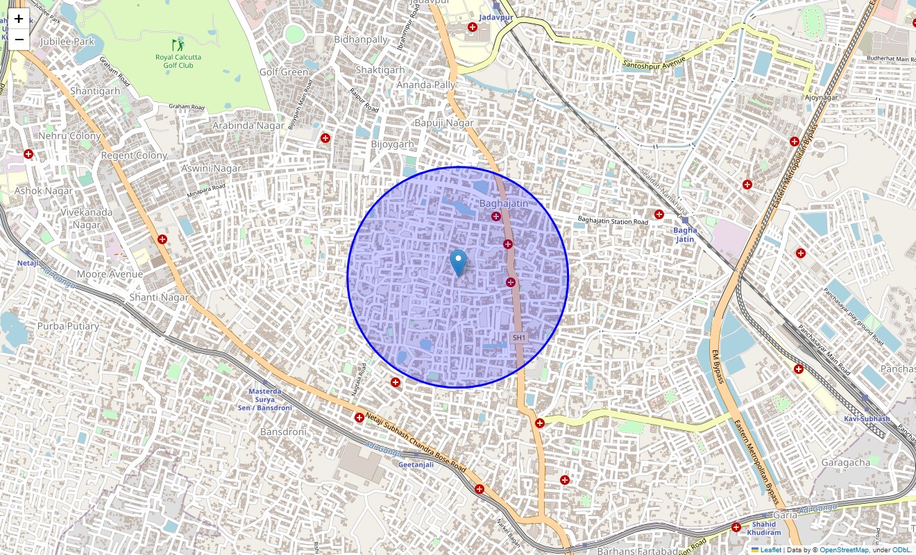 Location Map of Ganguly Bagan, Kolkata