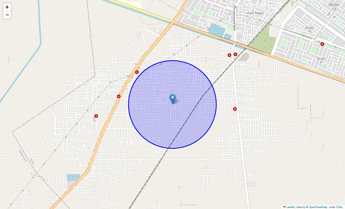 Location Map of Gangwa, Bahadurgarh