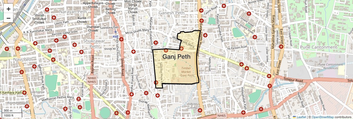 Location Map of Ganj Peth, Pune