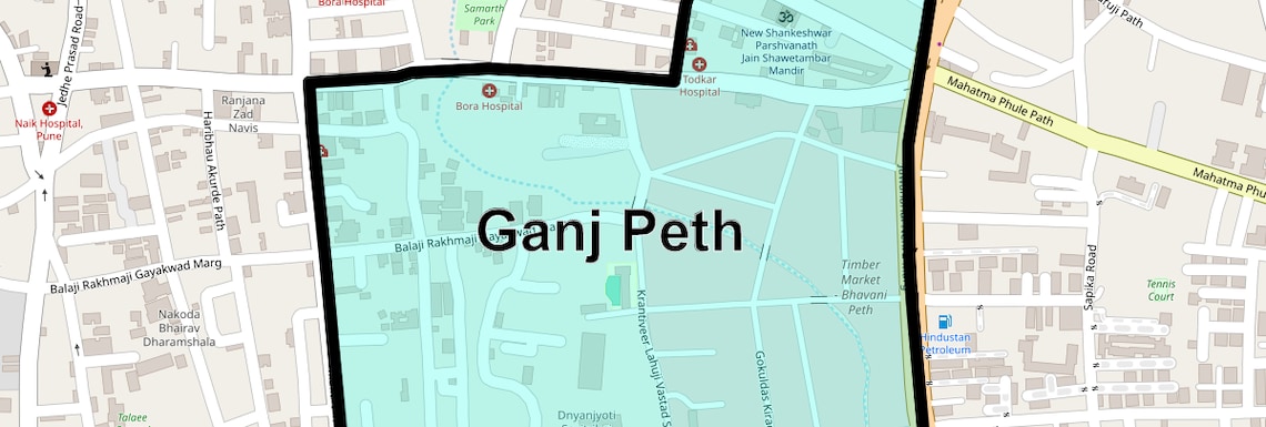 Location Map of Ganj Peth, Pune