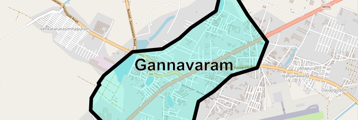 Location Map of Gannavaram, Vijayawada