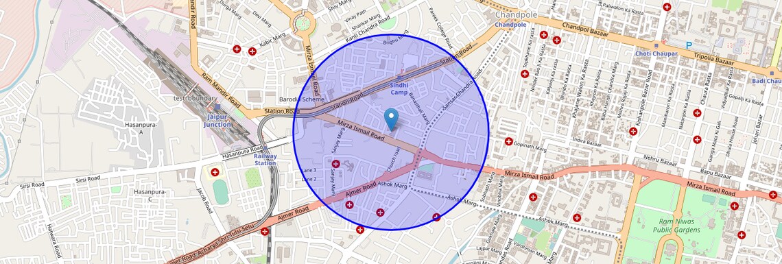 Location Map of Ganpati Plaza, Jaipur