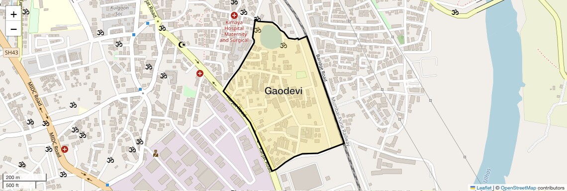 Location Map of Gaodevi, Thane