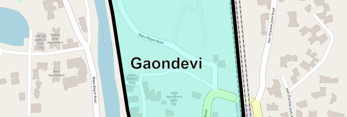 Location Map of Gaondevi, Mumbai