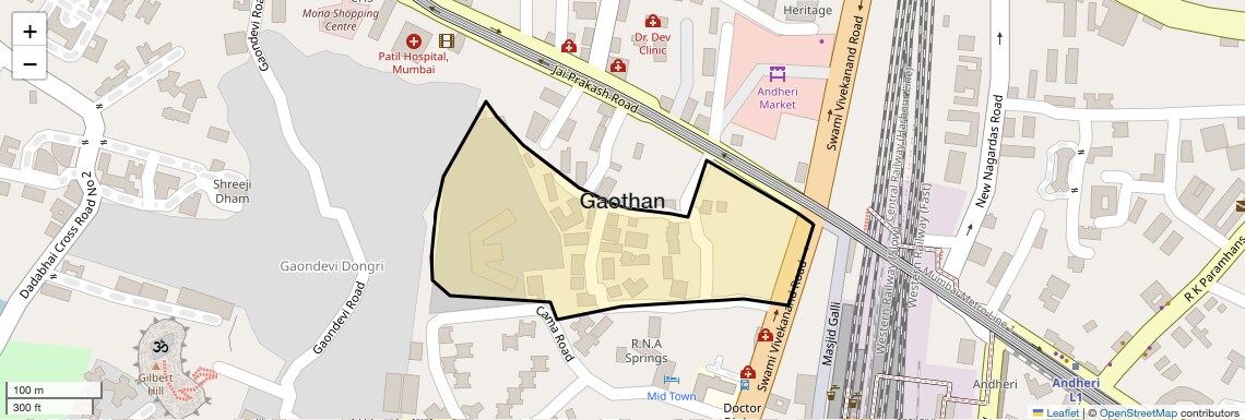 Location Map of Gaothan, Mumbai