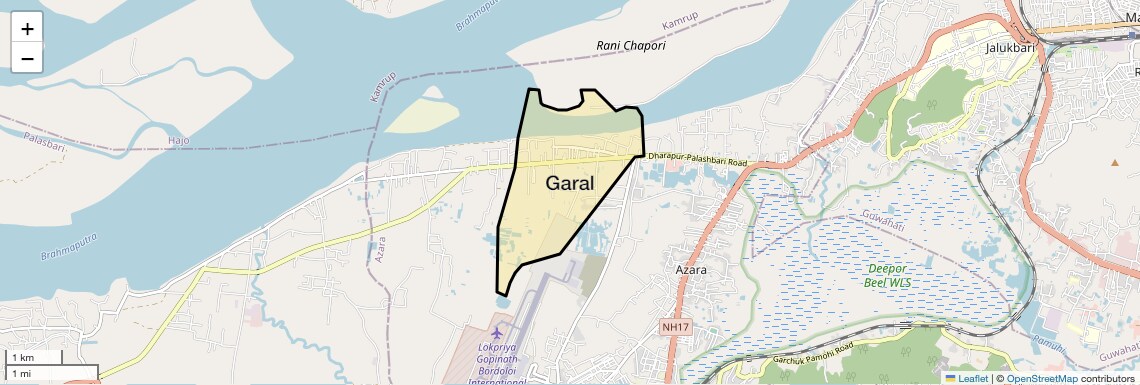Location Map of Garal, Guwahati