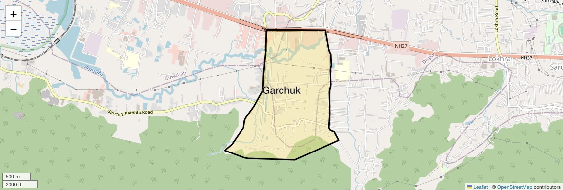Location Map of Garchuk, Guwahati