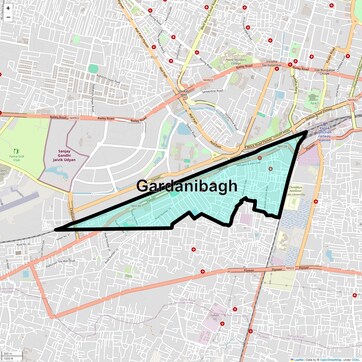 Location Map of Gardanibagh, Patna