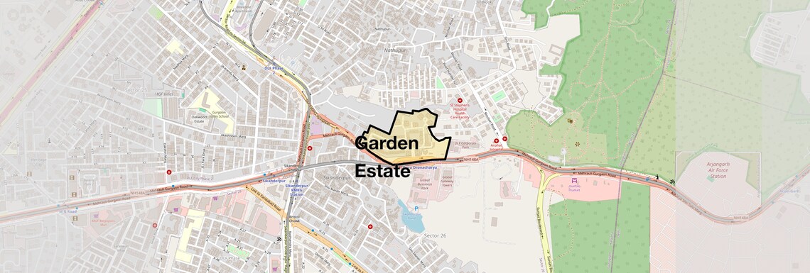 Location Map of Garden Estate, Gurgaon