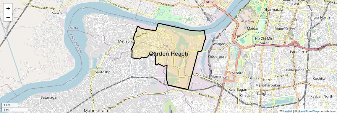 Location Map of Garden Reach, Kolkata