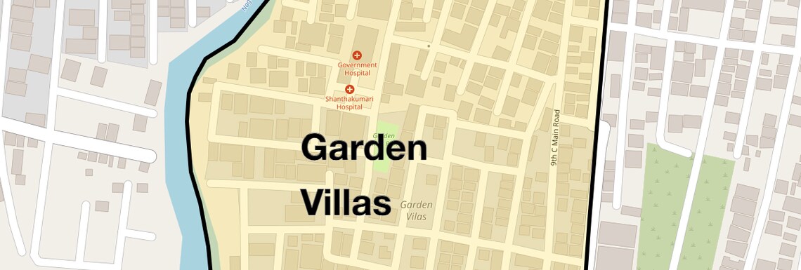 Location Map of Garden Villas, Bangalore