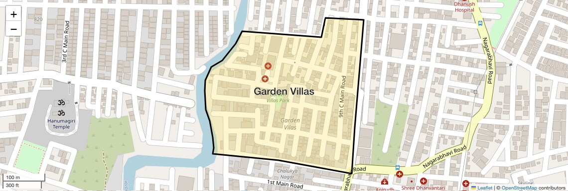 Location Map of Garden Villas, Bangalore