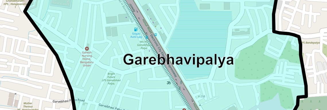 Location Map of Garebhavipalya, Bangalore