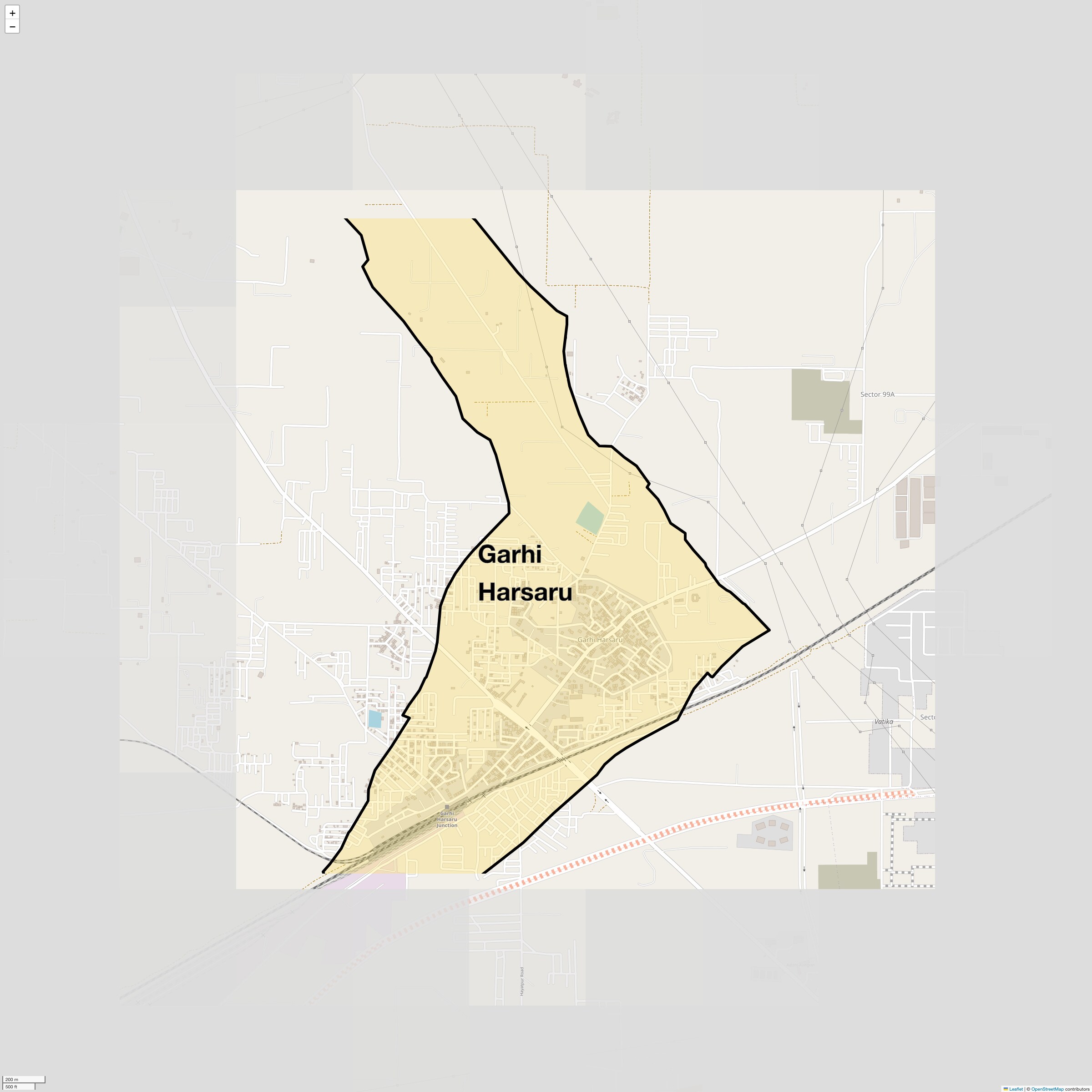 Location Map of Garhi Harsaru, Gurgaon