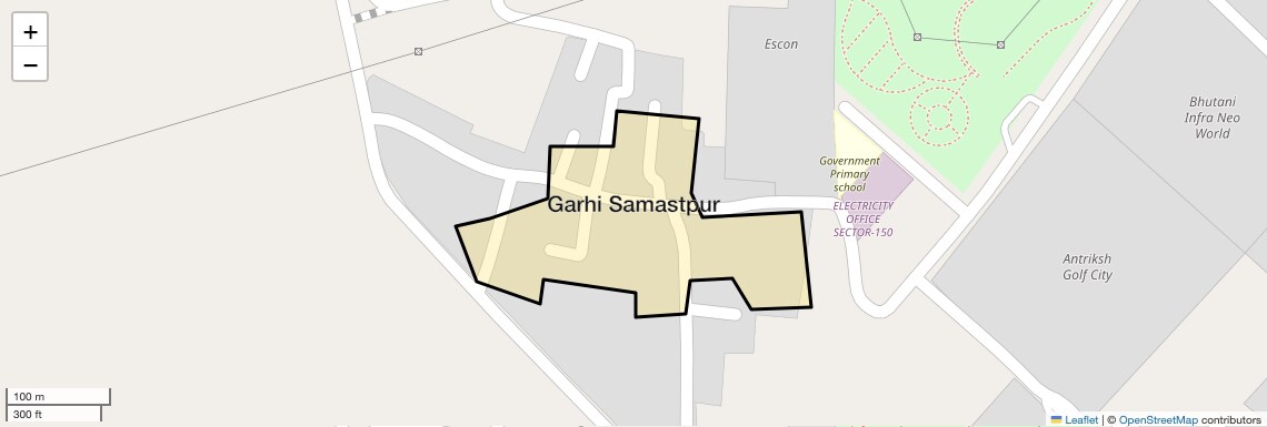 Location Map of Garhi Samastpur, Noida