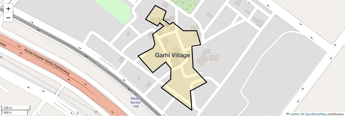 Location Map of Garhi Village, Noida