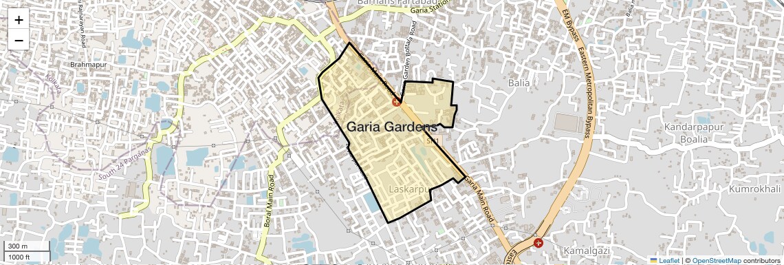 Location Map of Garia Gardens, Kolkata