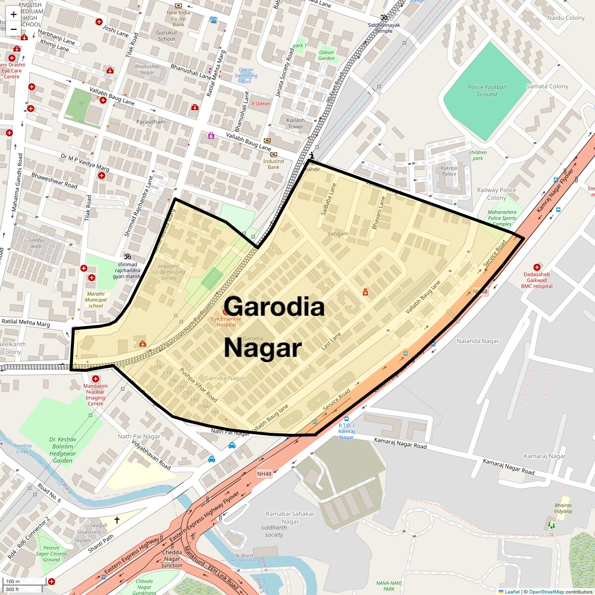 Location Map of Garodia Nagar, Mumbai