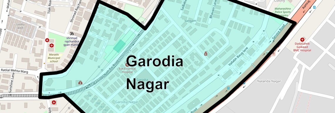 Location Map of Garodia Nagar, Mumbai