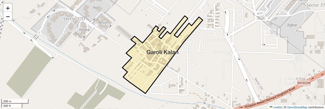 Location Map of Garoli Kalan, Gurgaon