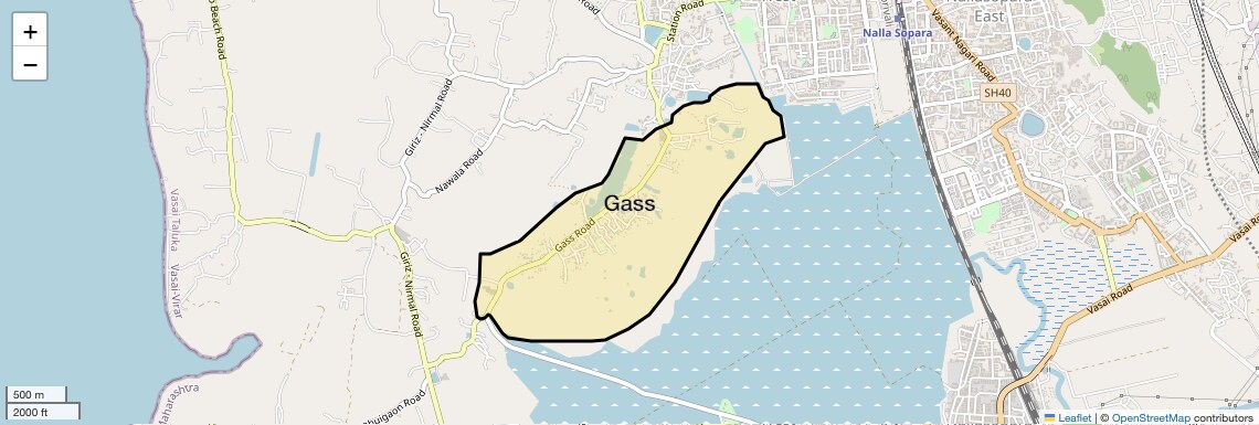 Location Map of Gass, Palghar