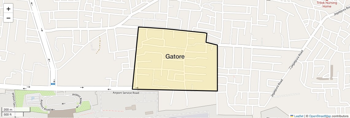 Location Map of Gatore, Jaipur