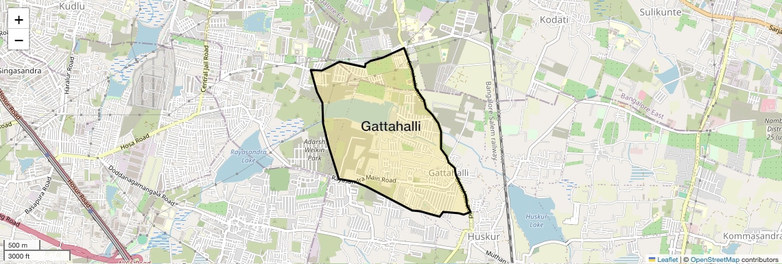 Location Map of Gattahalli, Bangalore