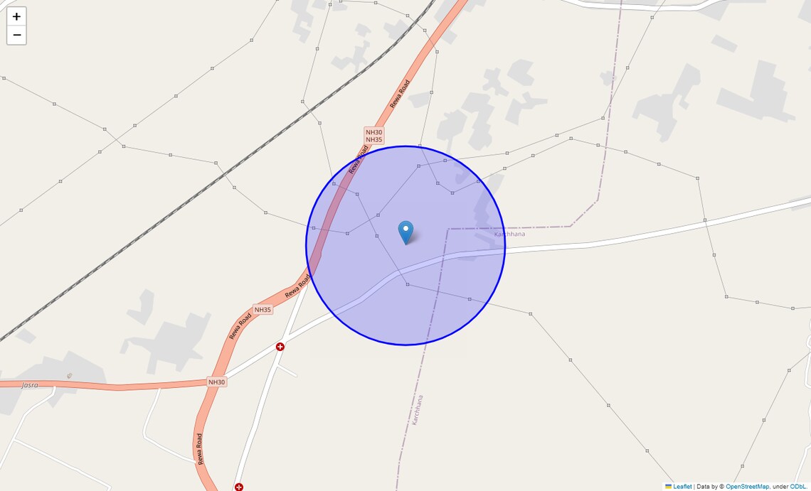 Location Map of Gauhania, Allahabad