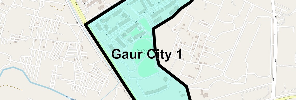 Location Map of Gaur City 1, Greater Noida