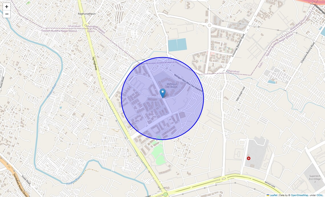 Location Map of Gaur City, Ghaziabad