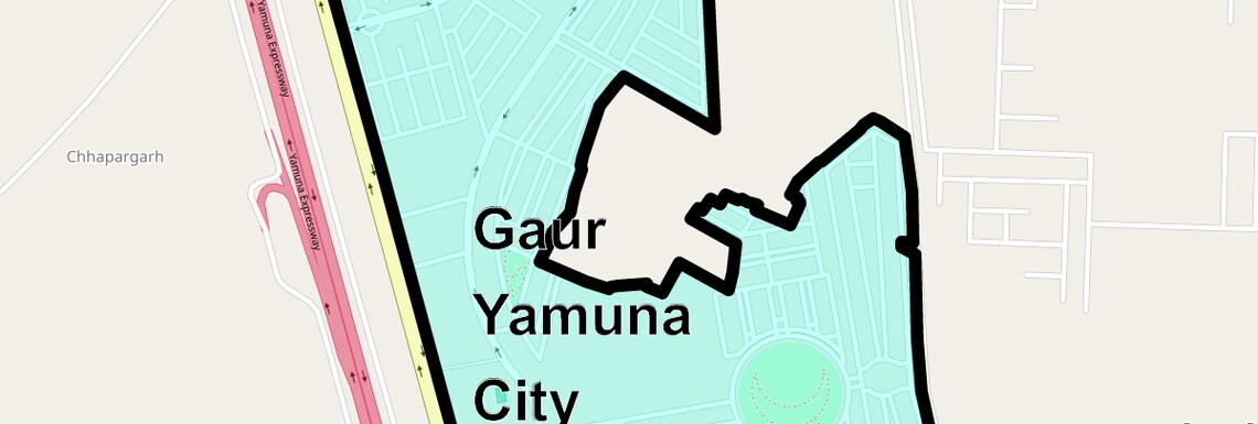 Location Map of Gaur Yamuna City, Greater Noida