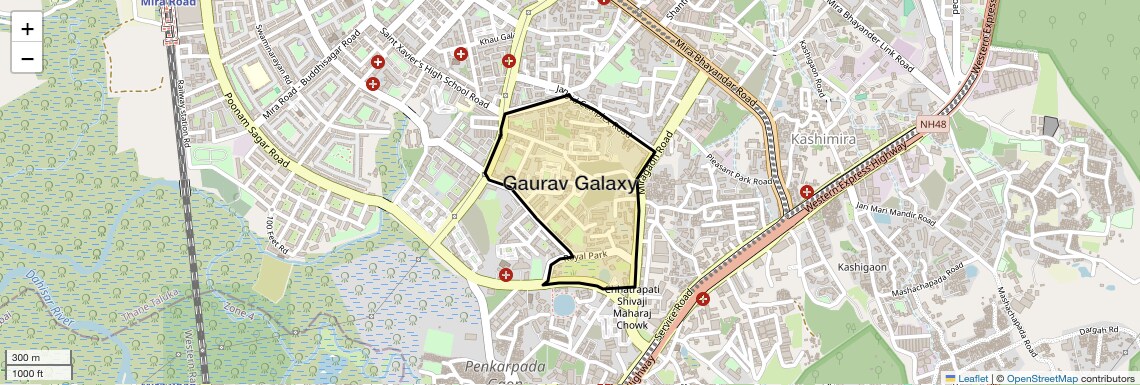 Location Map of Gaurav Galaxy, Thane