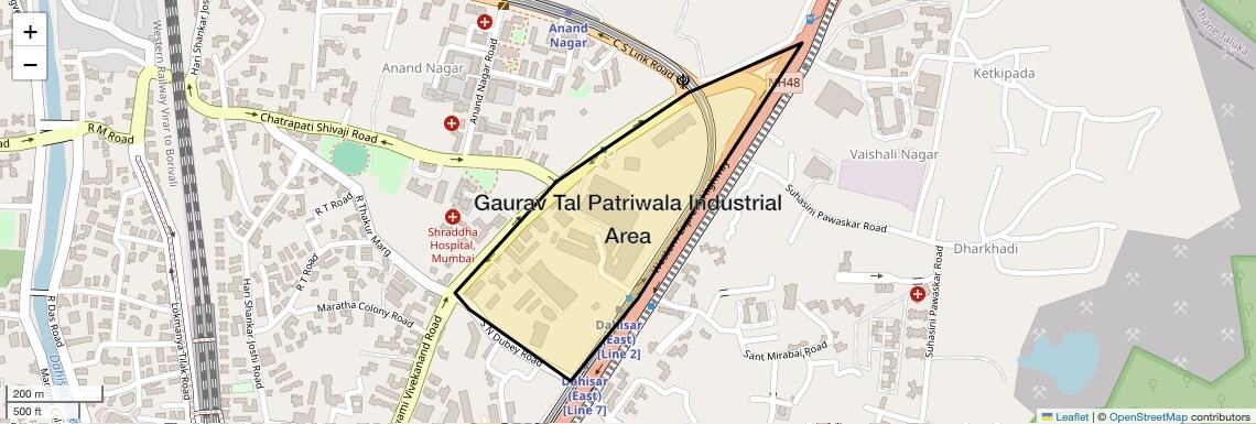 Location Map of Gaurav Tal Patriwala Industrial Area, Mumbai