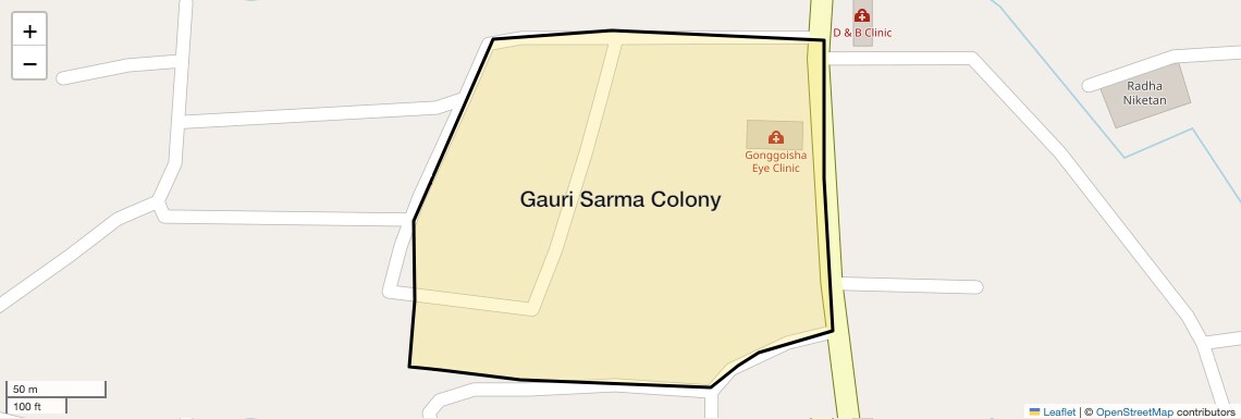 Location Map of Gauri Sarma Colony, Guwahati